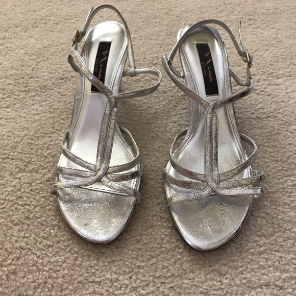 Nina Shoes Silver Dress Sandals Poshmark